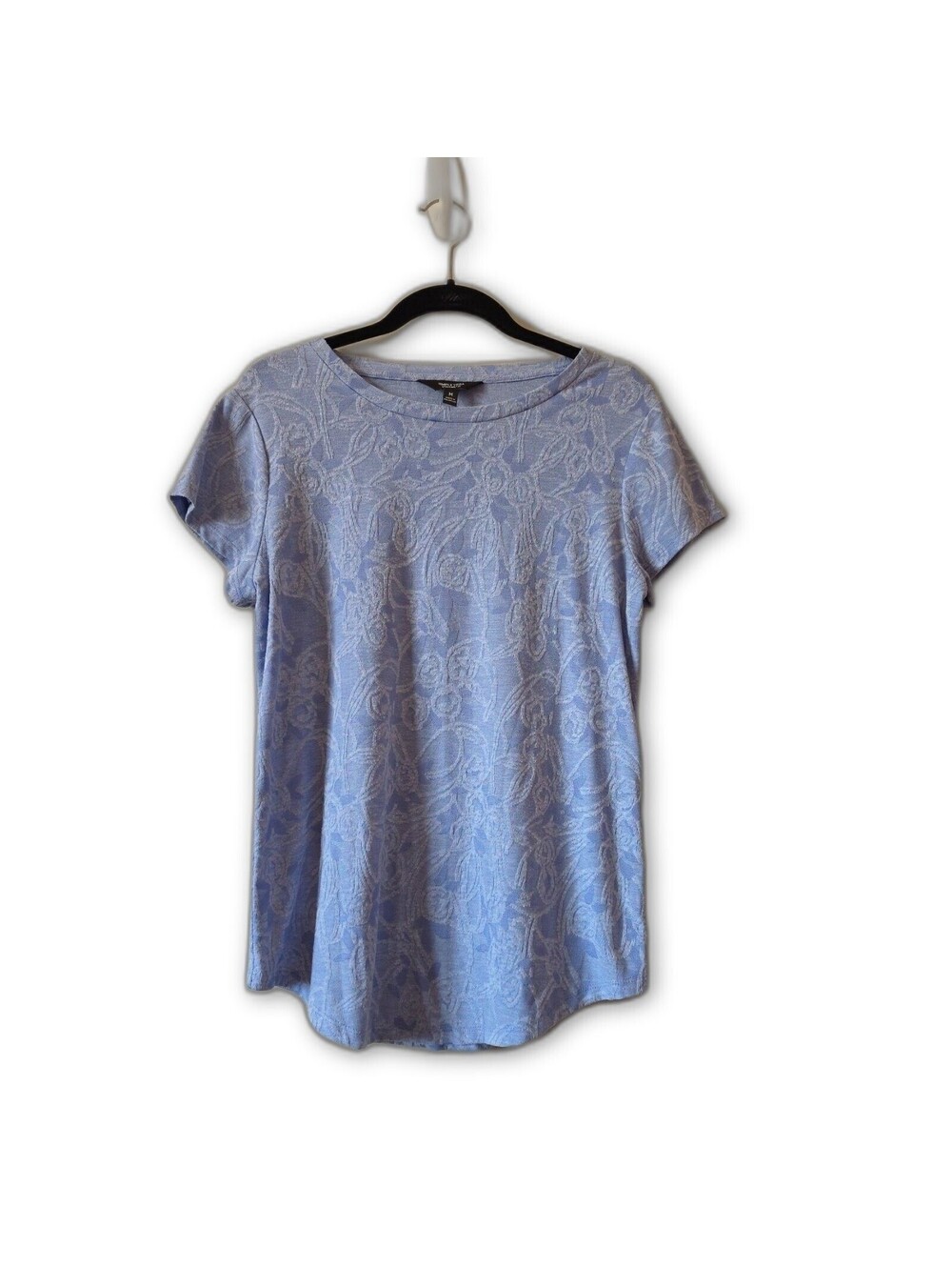 Simply Vera Wang Top Womens Medium cornflower blue Burnout Shirt